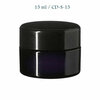 15 ml Ceres cosmeticapot met modern of klassiek deksel, Miron violet glas