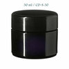 30 ml Ceres cosmeticapot met modern of klassiek deksel, Miron violet glas