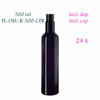 24 x 500 ml ronde oliefles Pollux, Miron violet glas
