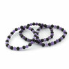 Amethist en lava armband, 6 mm kralen