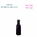 100 ml Castor vierkante oliefles, Miron violet glas