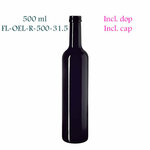 500 ml ronde oliefles Pollux, Miron violet glas FL-OEL-R-500-31.5
