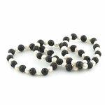 Lava en parel armband - Just Flow - webwinkel met violet glas, edelsteenremedies, edelstenen, sieraden, pendels, orakelkaarten,