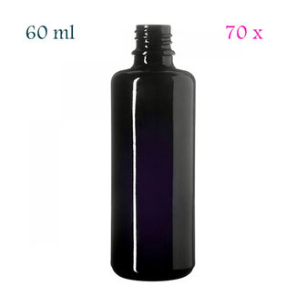 70 x FL-60. Miron violet glass 60 ml Orion DIN18 fles, Safe-pack /w 70 pcs