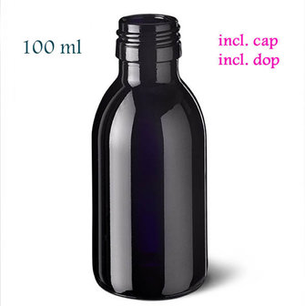 Miron FL-WA-100 -PP28, violet glas waterfles, type Aquarius, inhoud 100 ml