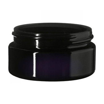 28 x Miron violet glas cosmeticapot breed  50 ml (CD-B-50) Sirius