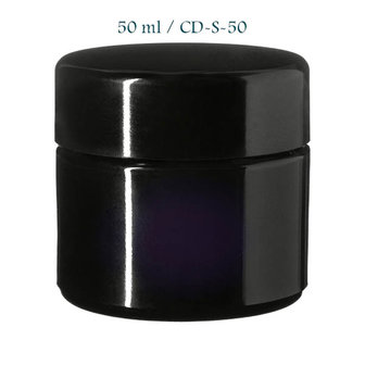 50 ml cosmeticapot Ceres, Miron violet glas CD-S-50 met modern of klassiek deksel