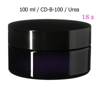 18 x 100 ml brede cosmeticapot Sirius, Miron violet glas CD-B-100
