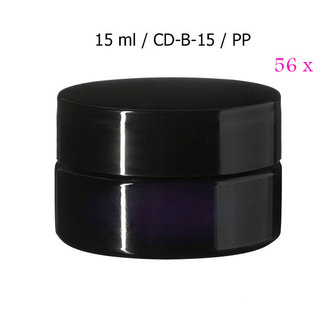 56 x 15 ml brede cosmeticapot Sirius, Miron violet glas CD-B-15