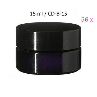 56 x 15 ml brede cosmeticapot Sirius, Miron violet glas CD-B-15