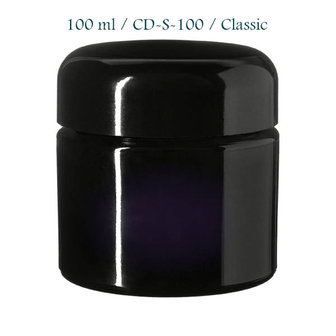 100 ml cosmeticapot Ceres, Miron violet glas CD-S-100 met klassiek deksel