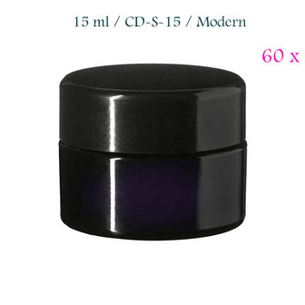 60 x 15 ml cosmeticapot Ceres, Miron violet glas CD-S-15 