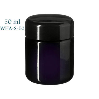 50 ml smalle wijdhalspot Saturn, Miron violet glas. Miron artikelnummer SM130018-204
