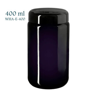 400 ml wijdhalspot Saturn, extra wijd model, Miron violet glas. Miron artikelnummer: SM130016-204
