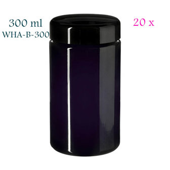 20 x 300 ml Saturn wijdhalspot, Miron violet glas. Miron art. nr SM130028-204