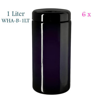 6 x 1 liter wijdhalspot Saturn, Miron violet glas WHA-B-1LT