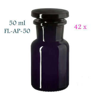42 x 50 ml apothekerspot Libra, Miron violet glas FL-AP-50