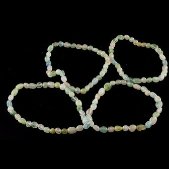 Beryl mix nugget armband, 5-7 mm nuggets