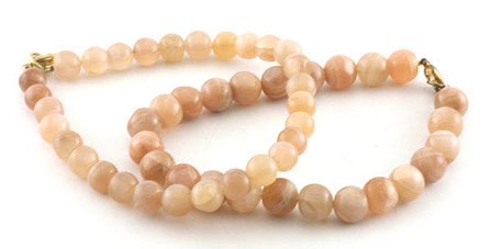 Moonstone bracelet with clasp, 7-8 mm beads