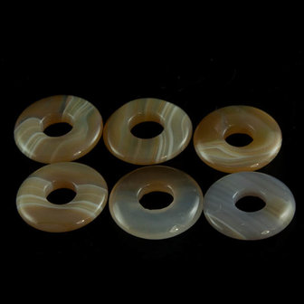 Minidonuts 15mm agaat, 2 stuks