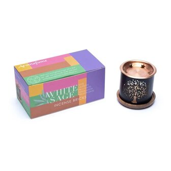 Aromafume smudge wierookset, diffuser met blokjes