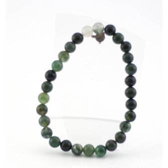 Mosagaat armband, 6 mm kralen