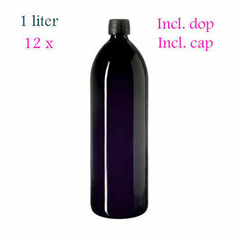 12 x  1 liter Aquarius waterfles, Miron violet glas