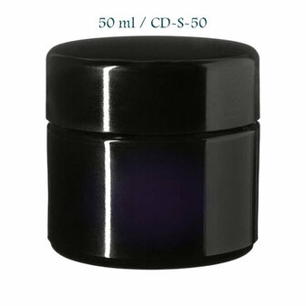 50 ml Ceres cosmeticapot met modern of klassiek deksel, Miron violet glas