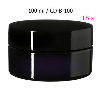 18 x 100 ml Sirius cosmeticapot, Miron violet glas