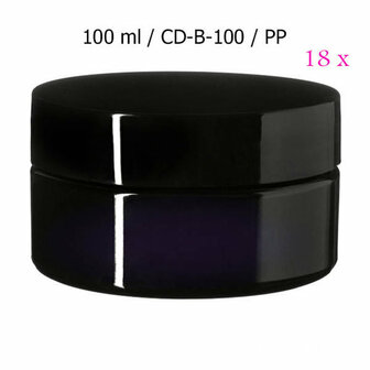18 x 100 ml brede cosmeticapot Sirius, Miron violet glas CD-B-100 bij Just Flow - webwinkel met violet glas, edelsteenremedies, edelstenen, wierook en spirituele artikelen in Vlissingen (Zeeland)