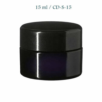 15 ml Ceres cosmeticapot met modern of klassiek deksel, Miron violet glas