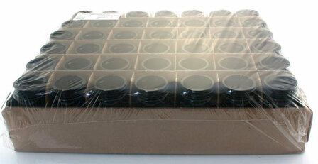 42 x 100 ml Saturn wijdhalspot, Miron violet glas. Miron artikelnummer SM140007-204 bij Just Flow - webwinkel met violet glas, 