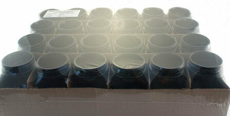 24 x 200 ml wijdhalspot Saturn, Miron violet glas. Miron artikelnummer: SM140002-204 bij Just Flow - webwinkel met violet glas, edelsteenremedies, edelstenen, wierook en spirituele artikelen in Vlissingen (Zeeland)