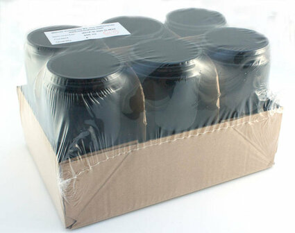 6 x 500 ml Saturn wijdhalspot, Miron violet glas. Miron artikelnummer SM120016-204 bij Just Flow - webwinkel met violet glas, edelsteenremedies, edelstenen, wierook en spirituele artikelen in Vlissingen (Zeeland)