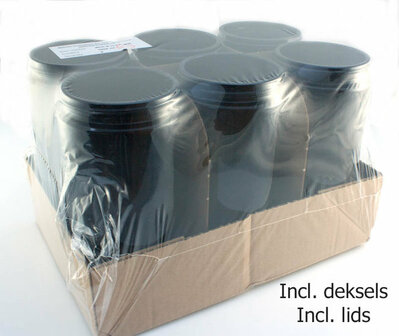 6 x 1 liter Saturn wijdhalspot, Miron violet glas. Miron artikelnummer SM120016-204 bij Just Flow - webwinkel met violet glas, edelsteenremedies, edelstenen, wierook en spirituele artikelen in Vlissingen (Zeeland)