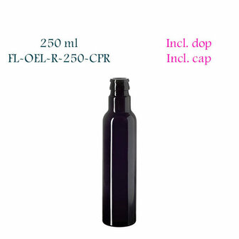 250 ml Pollux ronde oliefles, Miron violet glas
