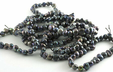 Zoetwaterparel armband, petrol - Just Flow - webwinkel met violet glas, edelsteenremedies, edelstenen, sieraden, pendels, orake