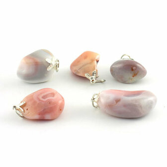 Botswana agaat hangersteen, roze