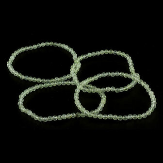 Prehniet armband, 4 mm kralen, facet geslepen OP=OP