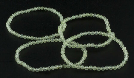 Prehniet armband, 4 mm kralen, facet geslepen - Just Flow - webwinkel met violet glas, edelsteenremedies, edelstenen, sieraden,