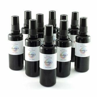 Chakra aurasprays, set van 10 x 60  ml