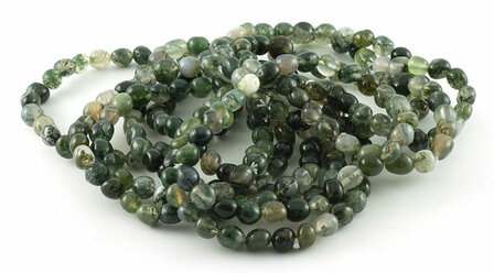Mosagaat armband, 6-8 mm nuggets - Just Flow - webwinkel met violet glas, edelsteenremedies, edelstenen, sieraden, pendels, ora