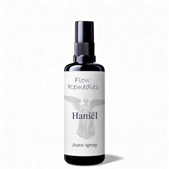 Flow Remedies engelenenergie aura spray Hanli&euml;l in 60 ml violet glas fles met spraydop