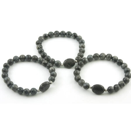 Larvikit armband, 8 mm kralen