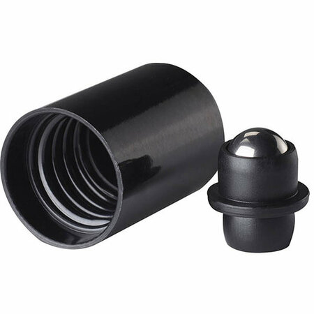 Miron DIN 18 schroefdop met roll-on zwarte houder, metalen bol (voor Orion flessen)