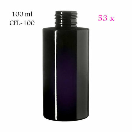 53 x 100 ml Virgo cosmeticafles, Miron violet glas