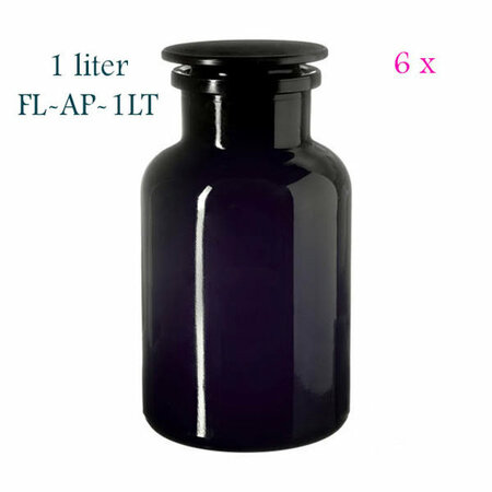 6 x 1 Liter apothekerspot Libra, Miron violet glas FL-AP-1LT