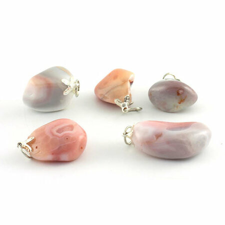 Botswana agaat hangersteen, roze