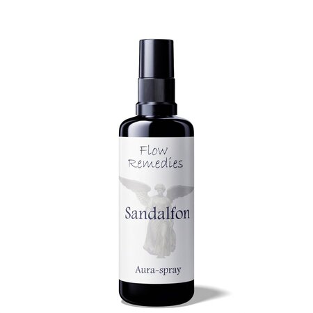 Flow Remedies engelenenergie aura spray Sandalfon in 60 ml violet glas fles met spraydop