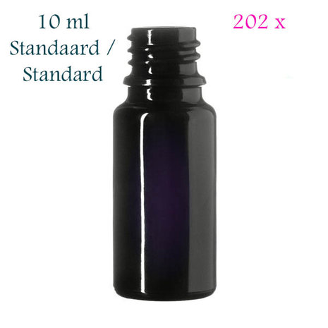 202 x 10 ml  DIN18 fles standaard, Miron violet glas FL-10-63